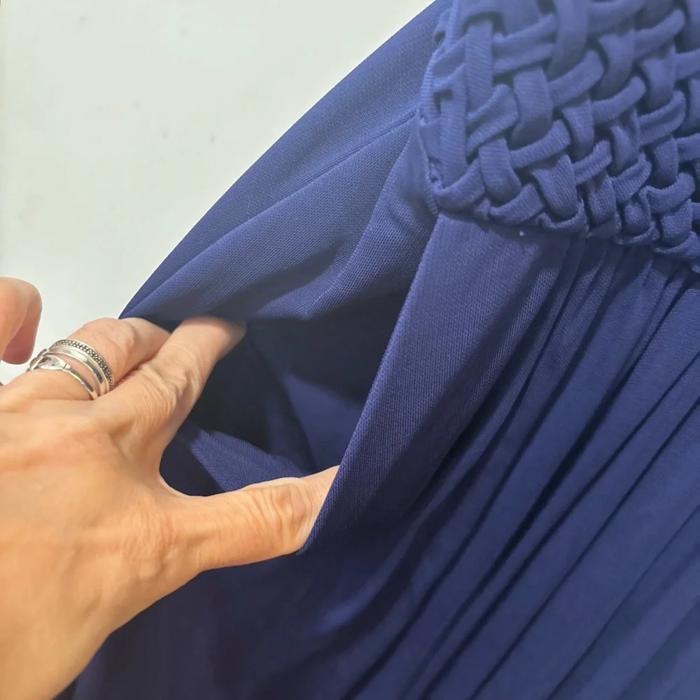 Anthropologie Maeve Yuma Dark Blue Stretch Maxi Dress Size 8 - Picture 5 of 9